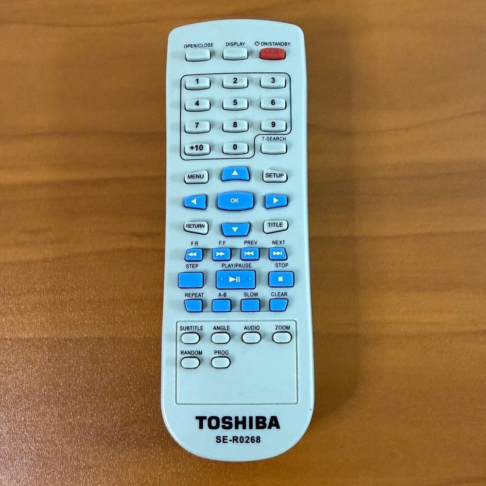 Toshiba SE-R0268 DVD Player Remote Control White Genuine OEM